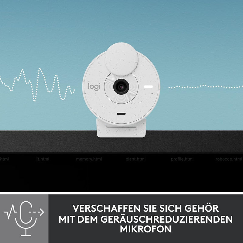 Logitech Brio 300 Full HD-Webcam mit Sichtschutz, Mikrofon mit Rauschunterdrückung, USB-C, Zertifizi