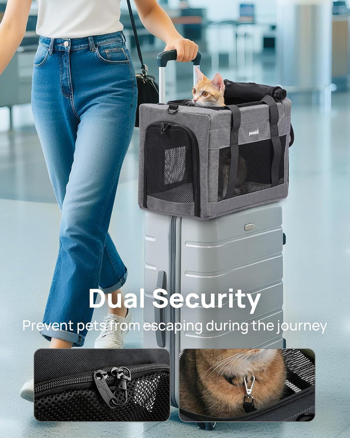 pecute Katzentasche Transporttasche Flugtasche Stabiler Halt Haustier Tragetasche, Transportbox Katz