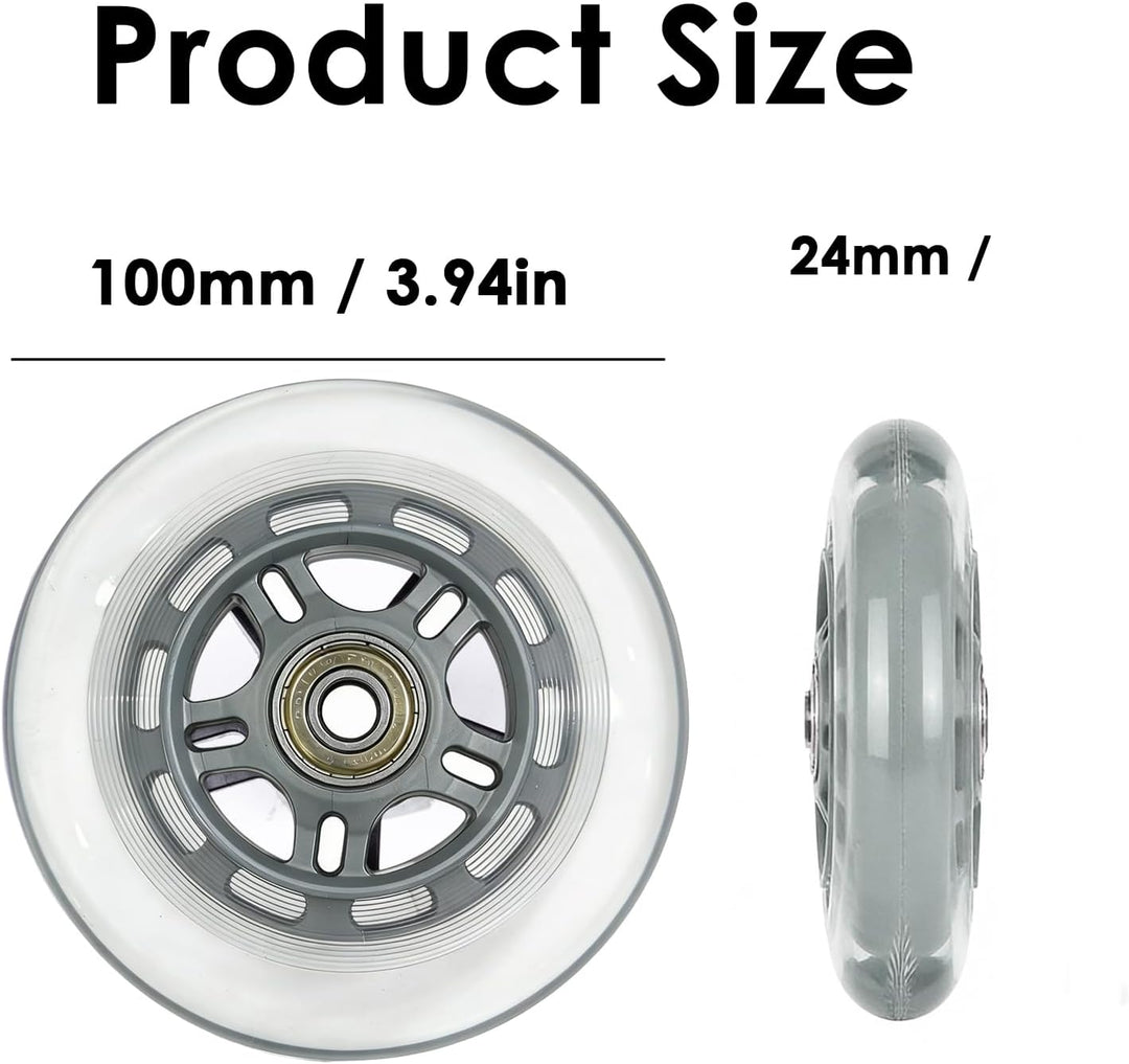 Ideal Swan 100mm Stunt Scooter Rollen, 2 Stück Stunt Scooter Räder Ersatzräder mit ABEC-7 Kugellager