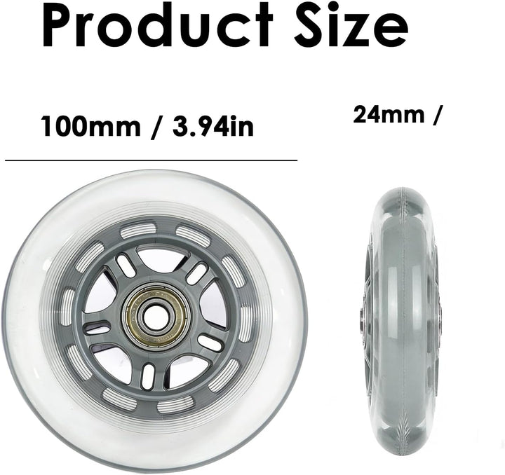 Ideal Swan 100mm Stunt Scooter Rollen, 2 Stück Stunt Scooter Räder Ersatzräder mit ABEC-7 Kugellager