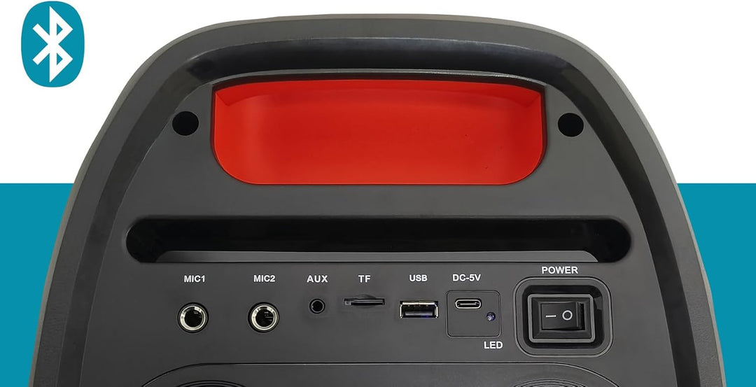 Maginon Party-Soundsystem PS-60-60 Watt-RMS, TWS-Technologie, Bluetooth, AUX, USB, Speicherkarte, Mi