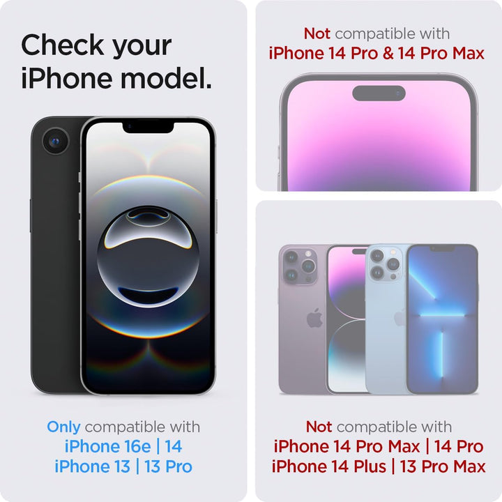 Spigen Glas.tR EZ Fit Sichtschutz Schutzfolie kompatibel mit iPhone 14, iPhone 13, iPhone 13 Pro, 2