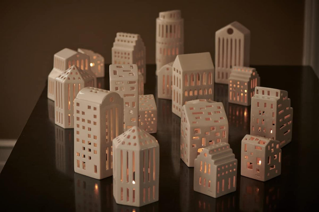 Kähler Lichthaus Functio Urbania Sammlerobjekt dänisches Design, Weiss 7 x 9 cm Weiss, 7 x 9 cm Weis