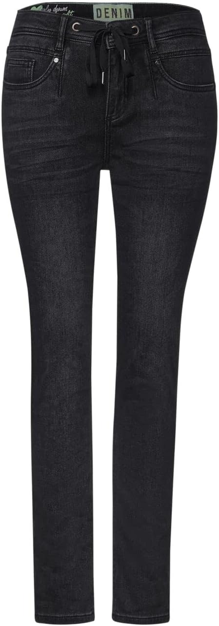 Street One Damen Jeanshose Loose 25W / 30L Thermoknit Black Wash, 25W / 30L Thermoknit Black Wash