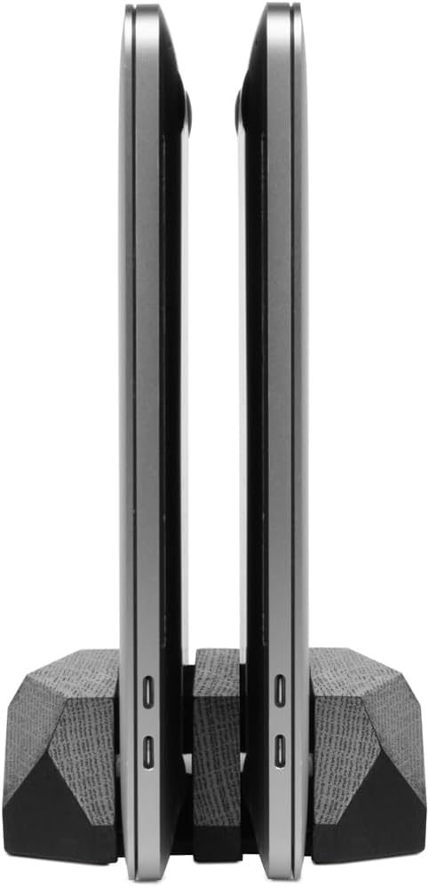 Oakywood - Laptop Ständer Vertikal - Laptop Stand aus Holz - Halterung für 2 Laptops, Verstellbar -