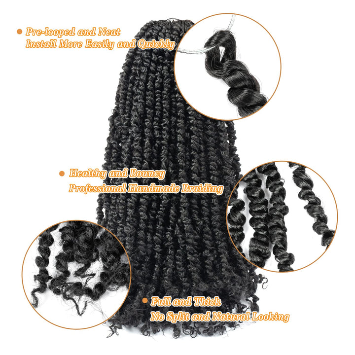 Passion Twist Hair Vorgedrehtes Passion Twist Häkelhaar 18 Zoll 8 Packungen Flechthaar Häkelhaar YDD