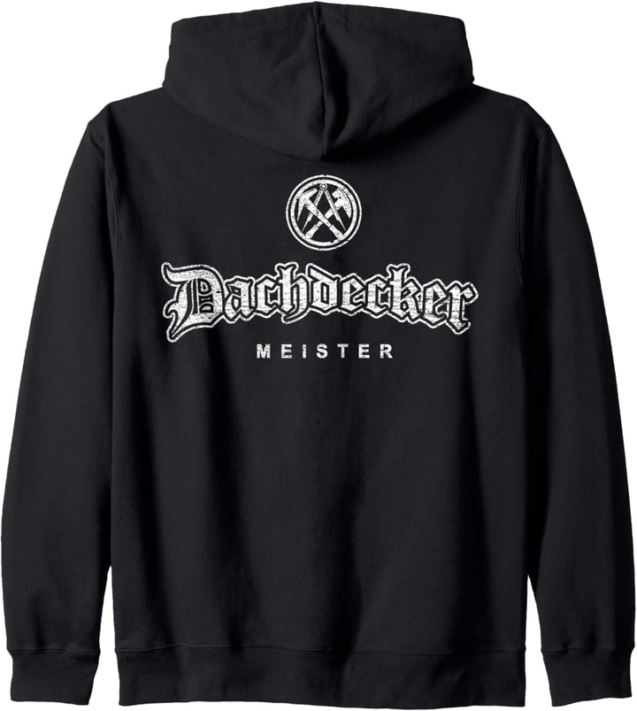 Zunftzeichen Dachdecker Meister in alt-gotischer Schrift Kapuzenjacke