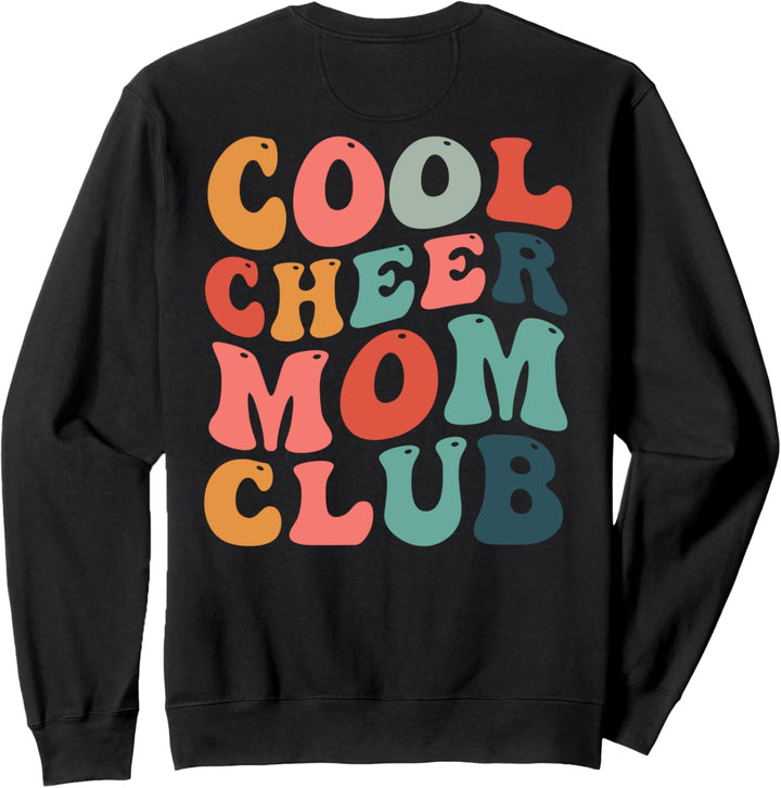 Cool Cheer Mom Club groovy Vorder- und Rückseite Sweatshirt