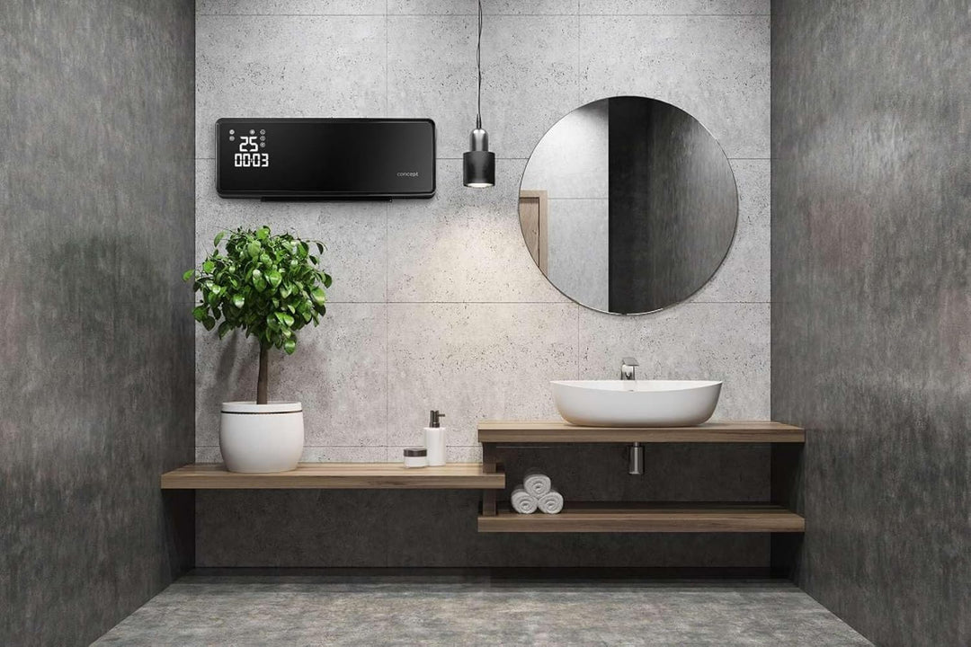 Grzejnik ceramiczny Å›cienny QH4001 czarny Schwarz, Schwarz