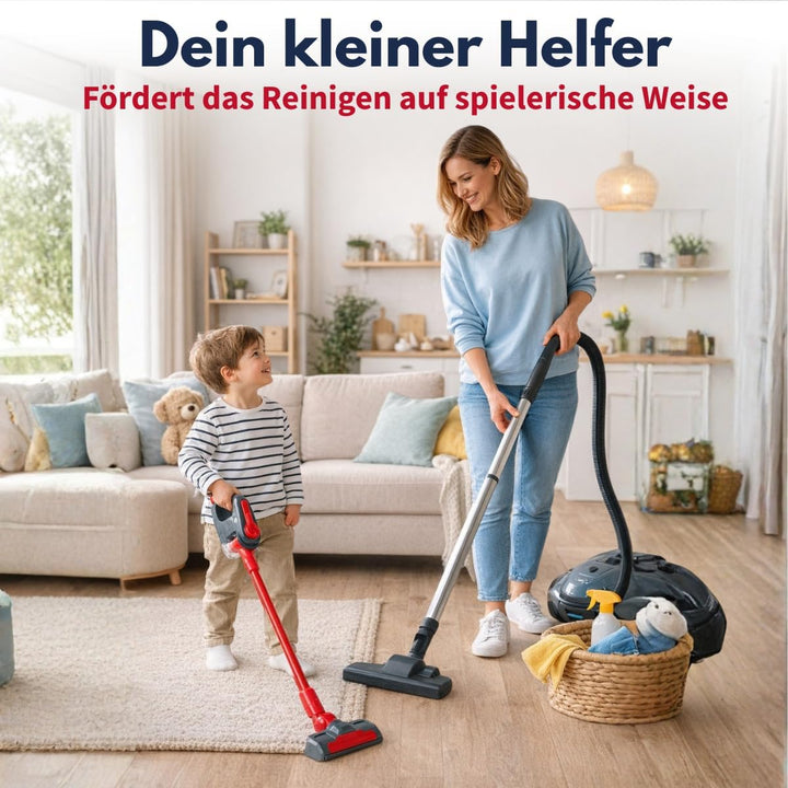 Dirt Devil Spielzeug Staubsauger 3-in-1 - Kinderstaubsauger mit 2 Aufsätzen - Funktionierende Saugfu