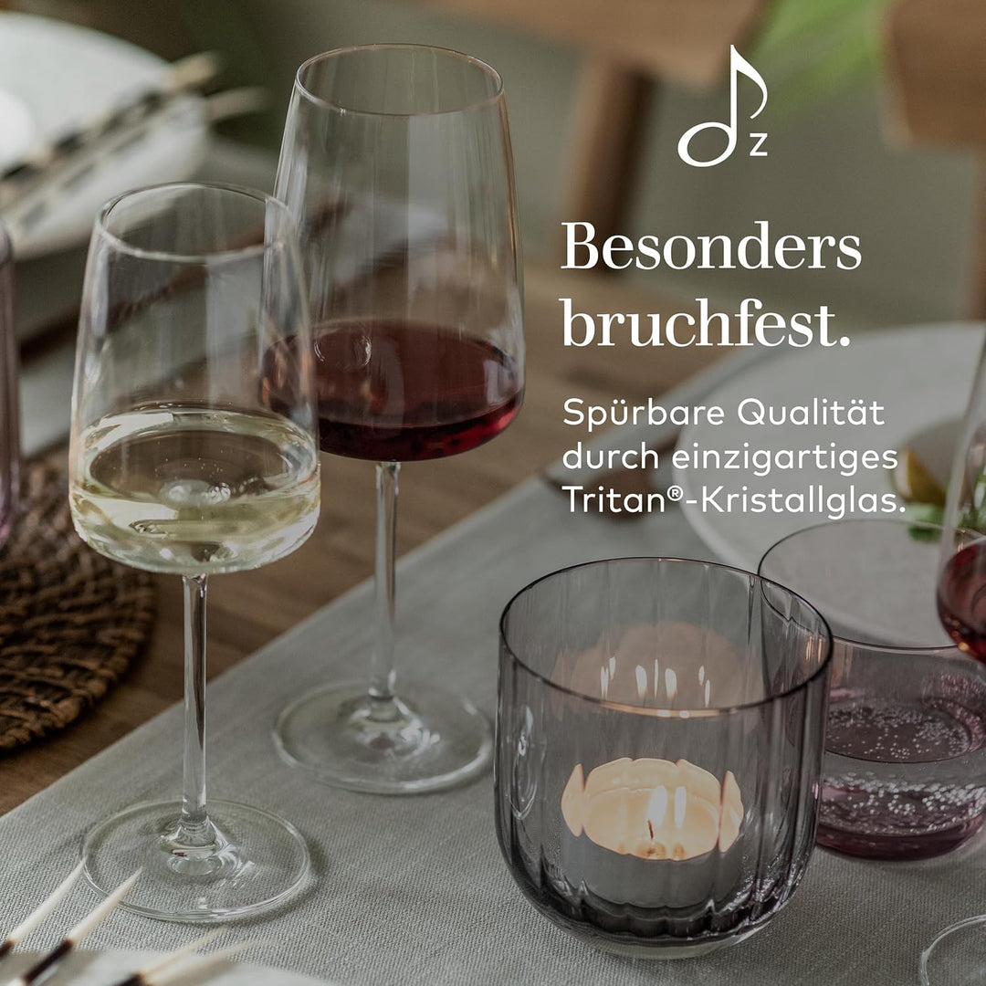 Zwiesel Glas Weinglas leicht & frisch Vivid Senses (2-er Set), filigrane Allround Weingläser, spülma