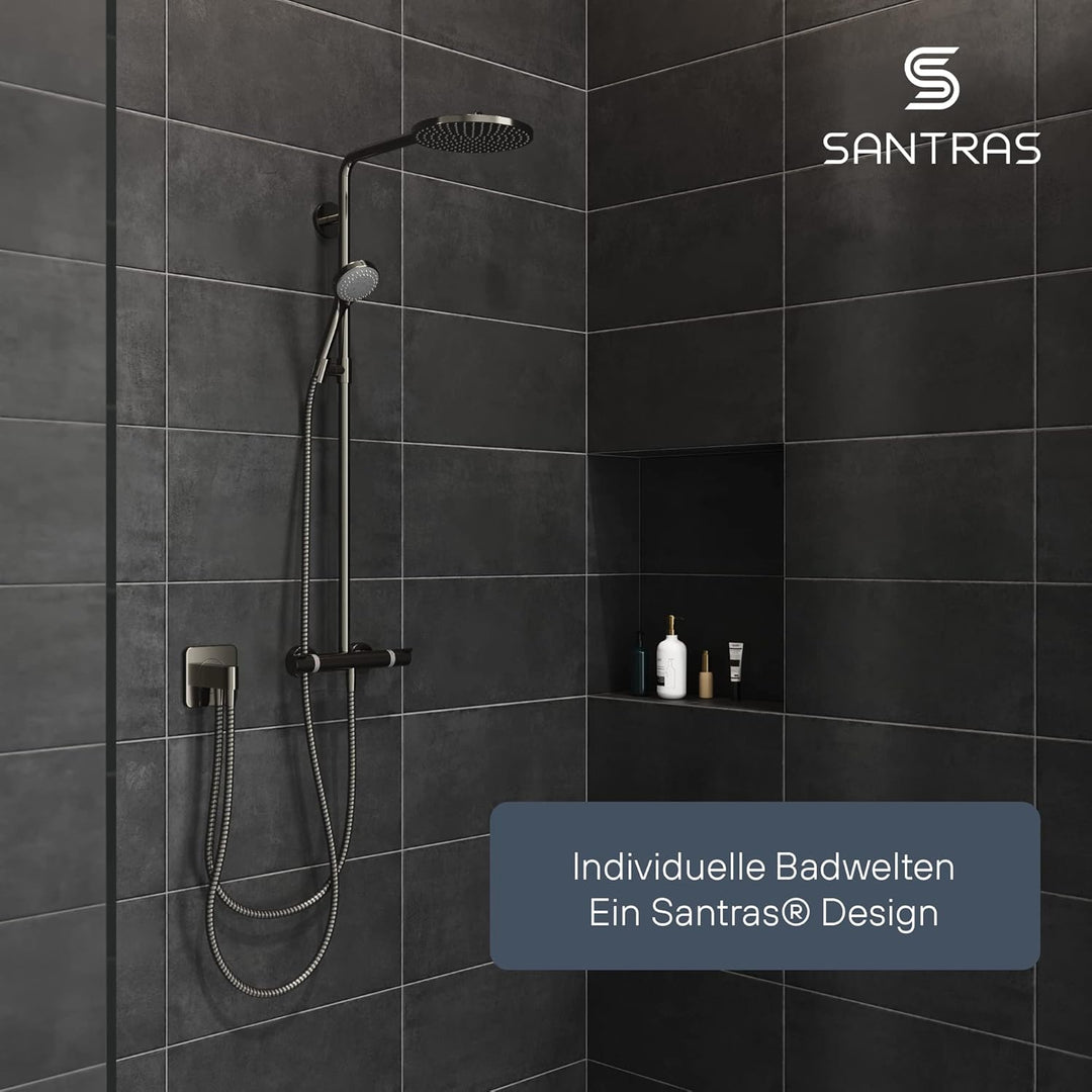 SANTRAS® Duschschlauch PREMIUM Aranja 2,00 m mit Durchflussbegrenzer – Besonders flexibler Brausesch