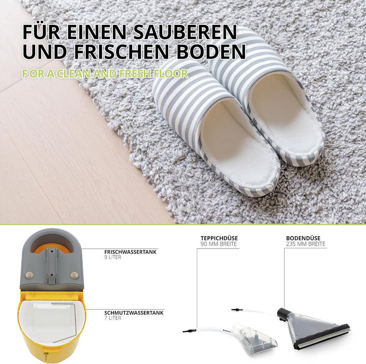 Lorito Profi Sprühextraktionsgerät Auto Polster Teppich, Reiniger Teppichreinigungsmaschine Waschsau