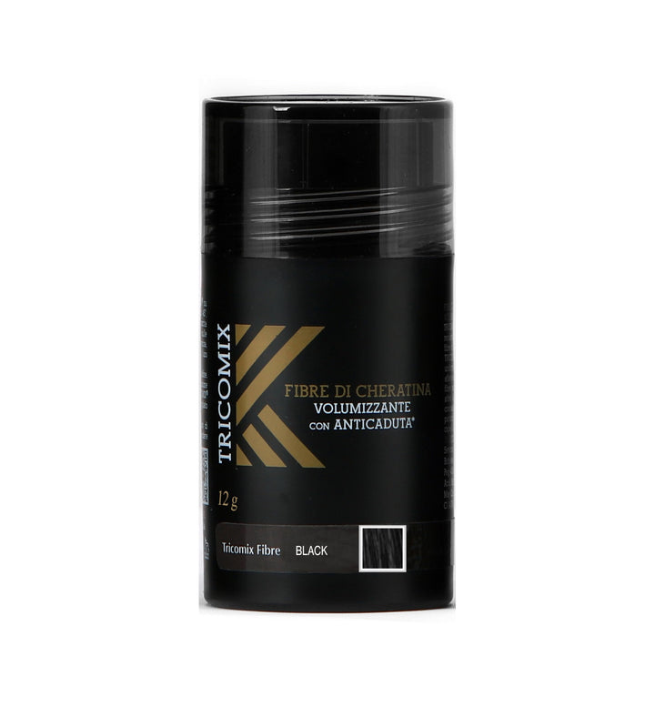 Tricomix Fibre Black 12gr - Volumisierende Keratinfasern Mit Anti-Haarausfall-Effekt Schwarz 12 gram