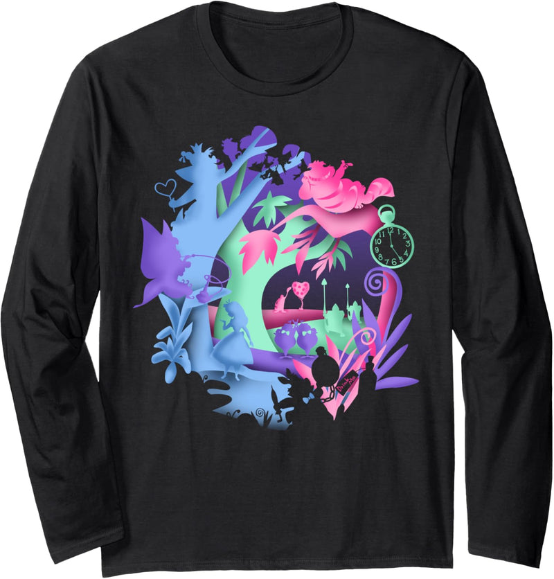 Disney Alice In Wonderland Neon Forest Scene Langarmshirt