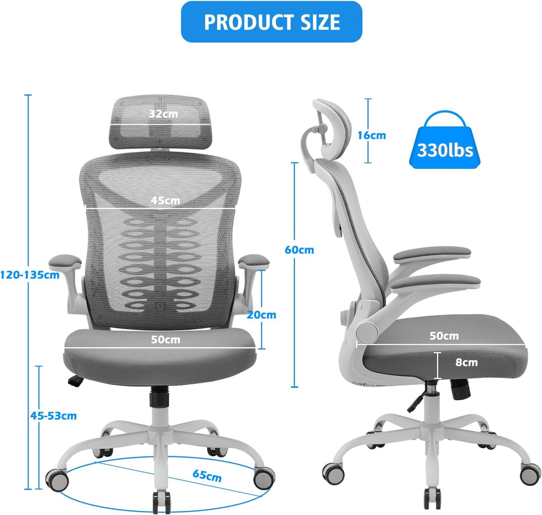 Bürostuhl Ergonomischer Computer-Verstellbarer Schreibtischstuhl, verstellbare Lendenwirbelstütze mi