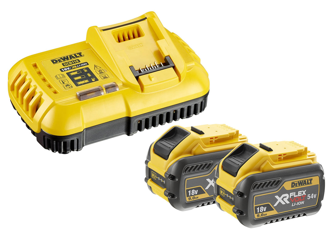 Dewalt DCB118X2 XR Flexvolt Akku-Starter Set, Bestehend aus 2 x XR Flexvolt Akkus 54V, System-Schnel