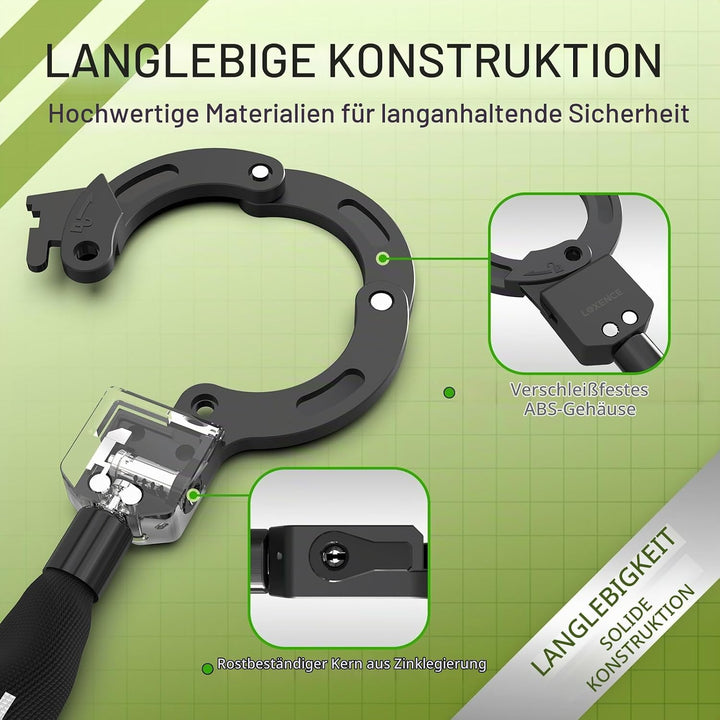 E Scooter Schloss, Handschellenschloss mit Wasserdichte Tasche, 92cm Hochsicherheits-Schlösser, Fahr
