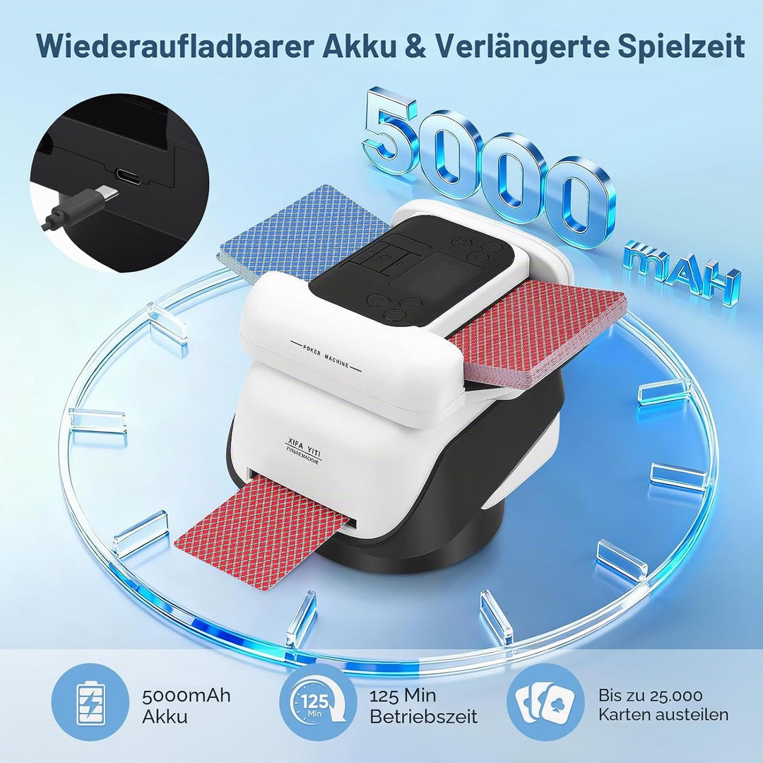 Automatische Kartenmischer und Kartensender 2 in 1, Kartenmischmaschine Kartenmischgerät mit 4 Fernb