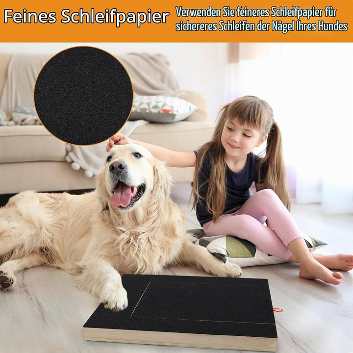 Krallenschleifer für Hunde mit Snack-Box,Hunde Krallenschleifer mit 2 Ersatzblättern Schleifpapier,K