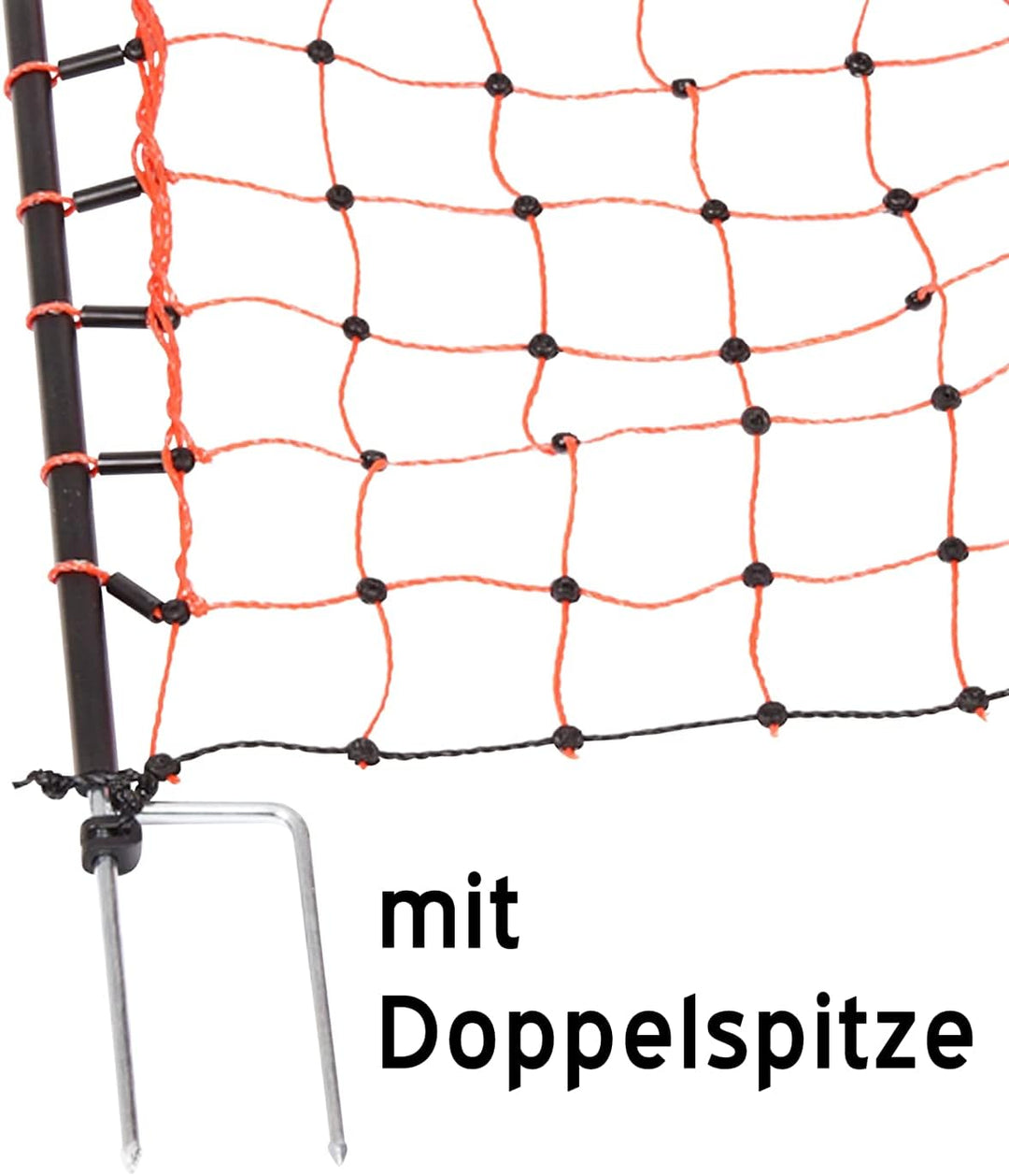 VOSS.farming 50 m Premium Hühnerzaun, Geflügelzaun/-Netz, 112 cm, 20 Pfähle, 2 Spitzen