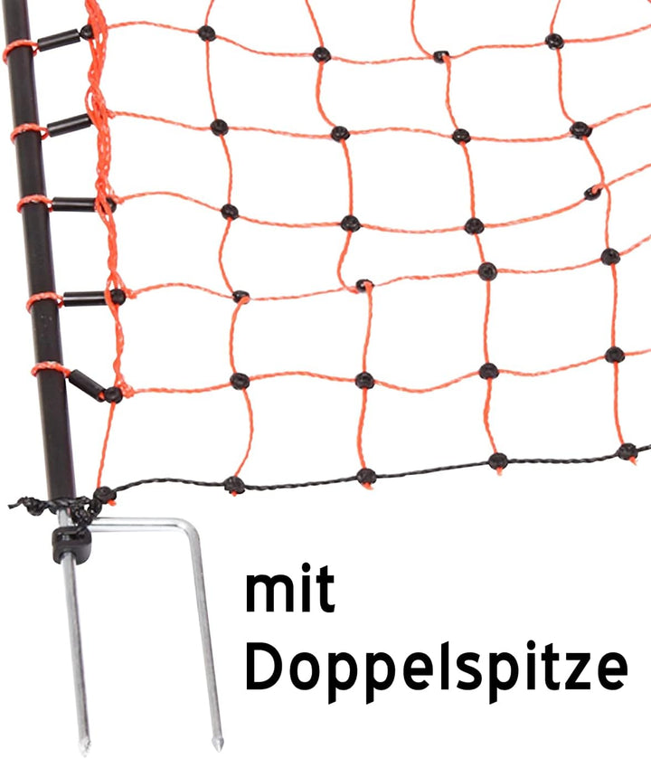 VOSS.farming 50 m Premium Hühnerzaun, Geflügelzaun/-Netz, 112 cm, 20 Pfähle, 2 Spitzen