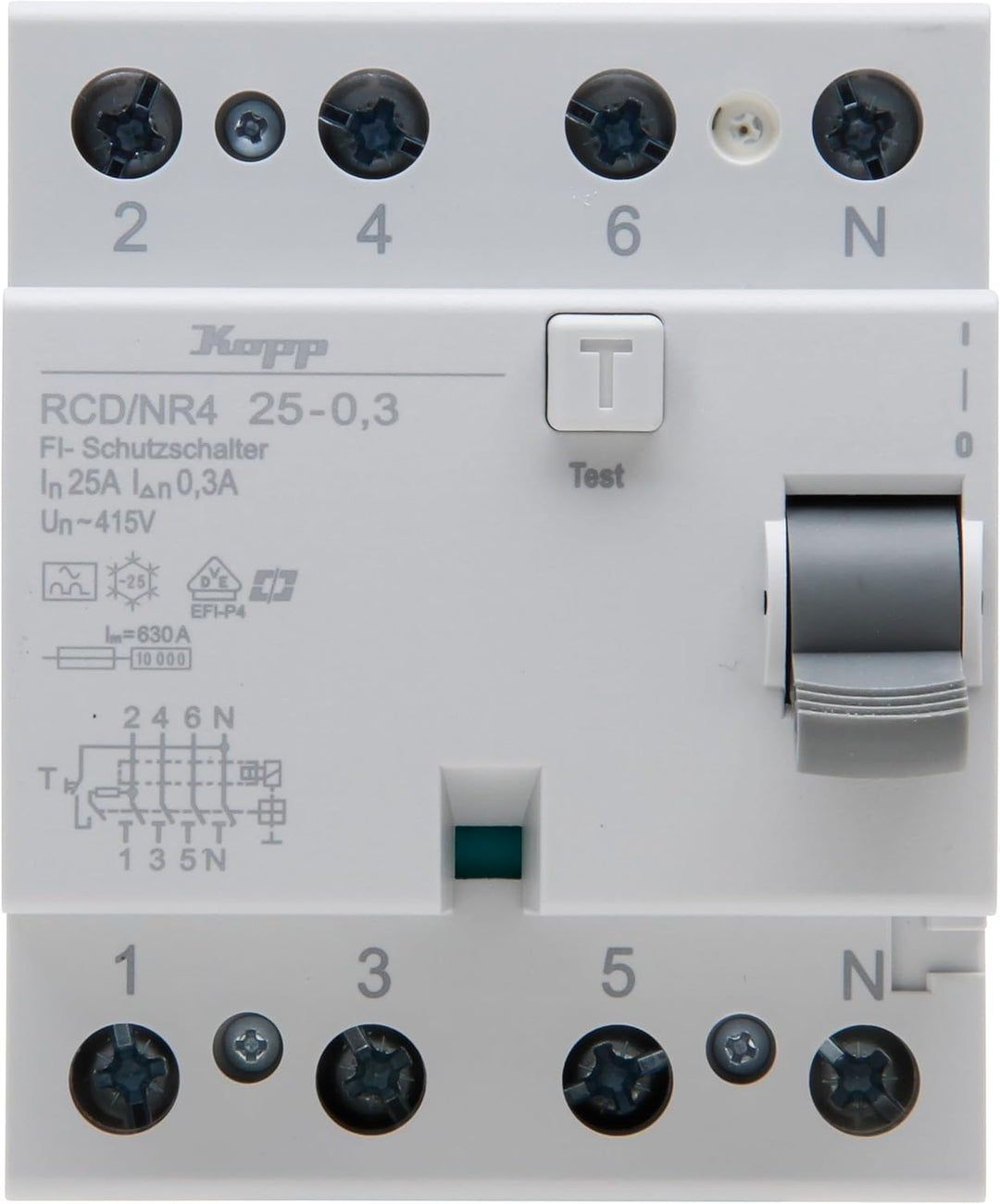 Kopp Fehlerstrom-Schutzschalter, RCD, 25 A, 300mA, 4-polig, 752543097 25A/300mA, 25A/300mA