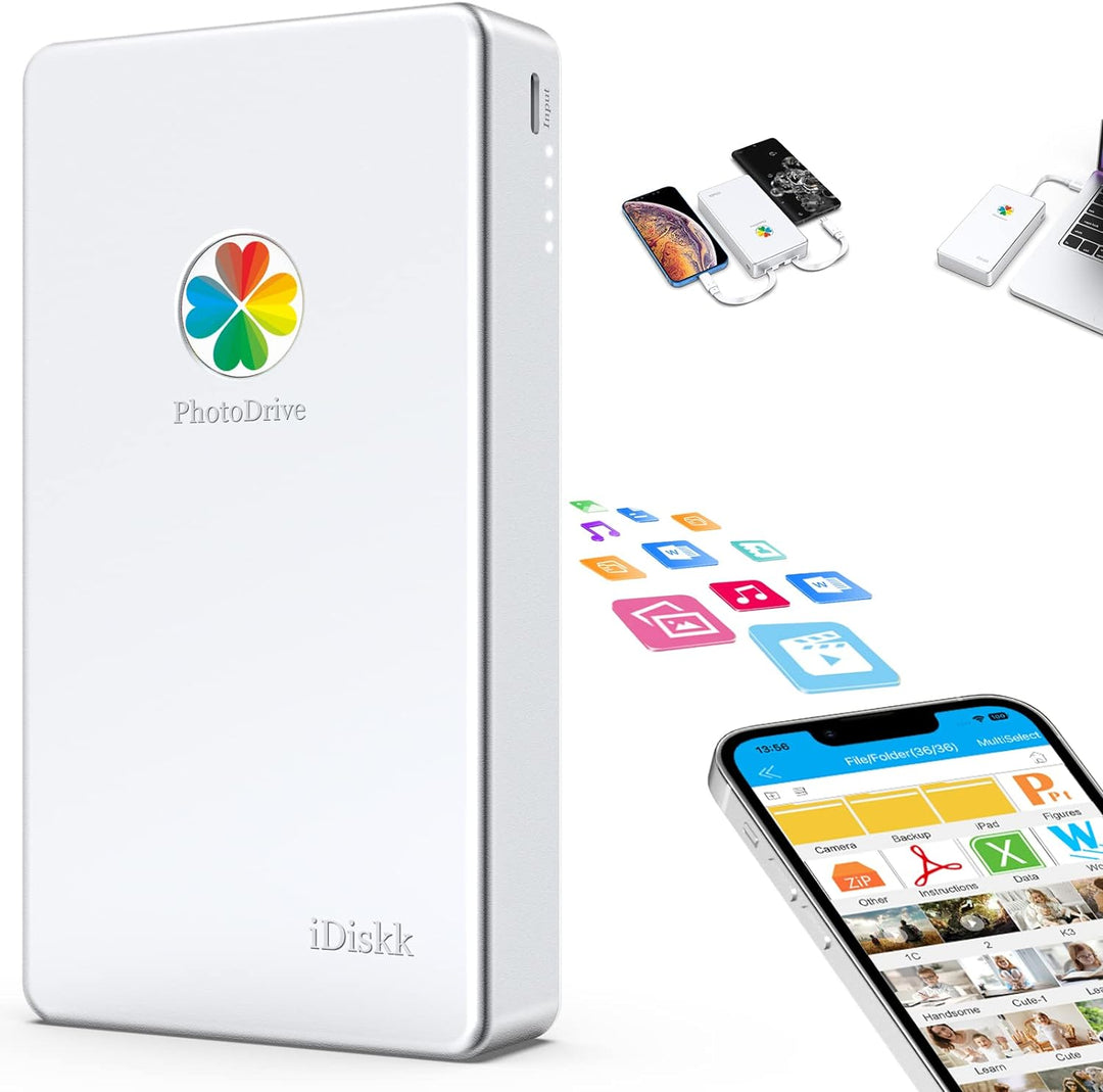 iDiskk 1TB Externe Lightning-Festplatte 3 in 1HDD, MFi-zertifizierte Festplatte für iPhone,USB-C tra