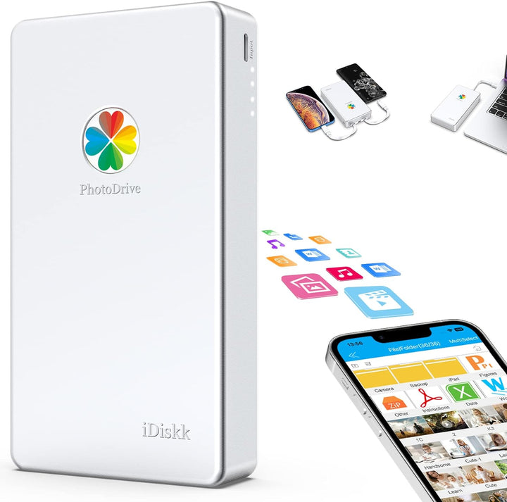 iDiskk 1TB Externe Lightning-Festplatte 3 in 1HDD, MFi-zertifizierte Festplatte für iPhone,USB-C tra