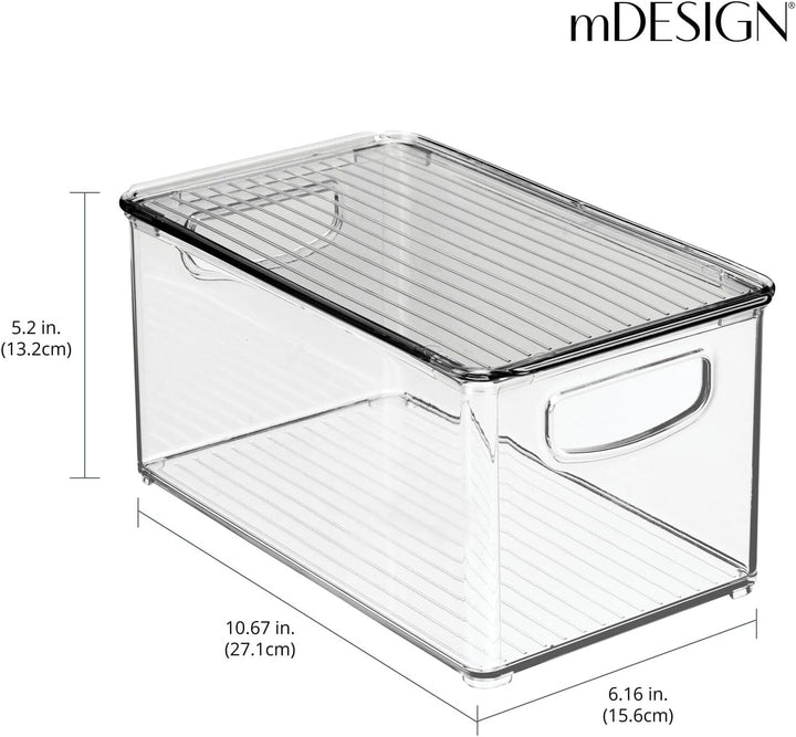 mDesign 2er-Set Aufbewahrungsbox mit Griffen – Kühlschrankbox mit Deckel zur Lebensmittelaufbewahrun