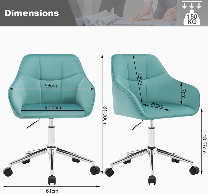 WOLTU Homeoffice Stuhl, Schreibtischstuhl, Drehstuhl, Schminkstuhl, höhenverstellbar, bis 150 kg bel