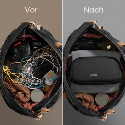 tomtoc Kabeltasche Zubehörtasche, Reise EDC Elektronik Organizer Tasche Kabelorganizer Tech Pouch Ba