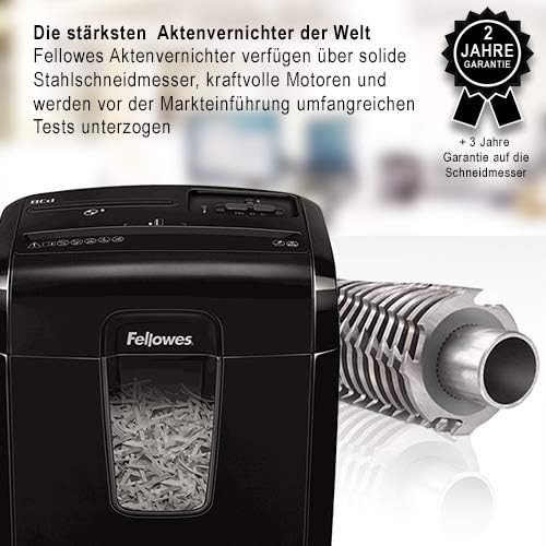 Fellowes Aktenvernichter 8 Blatt Partikelschnitt (P4), Papierschredder für Zuhause, Powershred 8Cd,