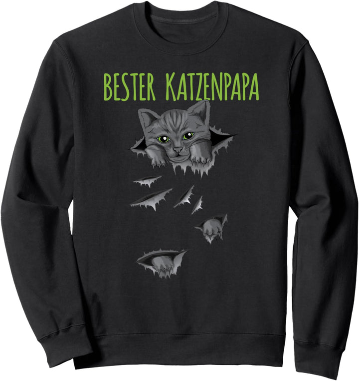 Bester Katzenpapa Katzenbesitzer Haustier Hauskatze Katzen Sweatshirt