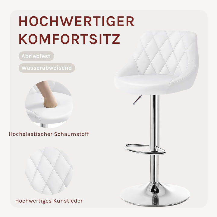 WOLTU 4er Set Barhocker Bistrohocker Tresenhocker Barstuhl Höhenverstellbar, Drehbar, Sitzfläche aus