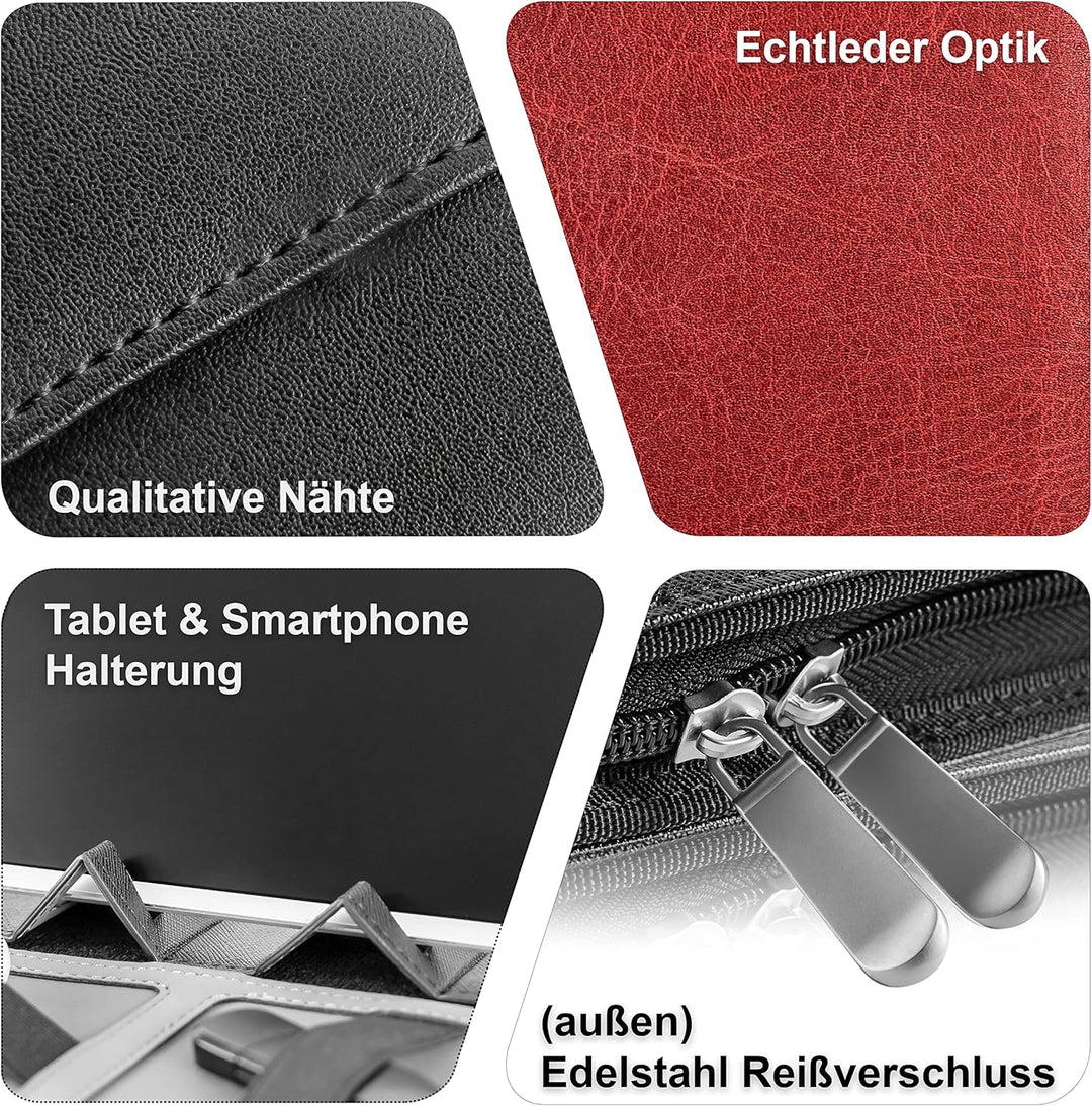 Business Schreibmappe A4 'Eagle' - Hochwertige Dokumentenmappe mit Tablet Halterung - inkl. Kreditka
