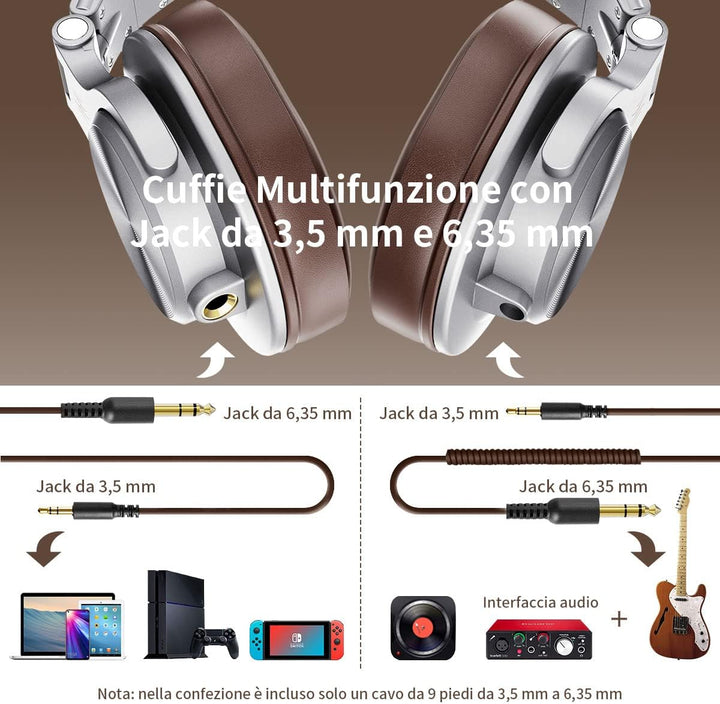 OneOdio Kopfhörer Over Ear, DJ Kopfhörer mit Kabel, Professionell Geschlossener Studio HiFi Kopfhöre