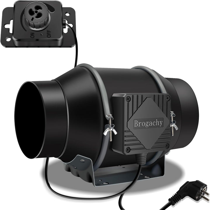 Brogachy 150mm Regelbar Rohrventilator mit Dreiphasiger EC-Motor, Abluftventilator mit 65 W und 684