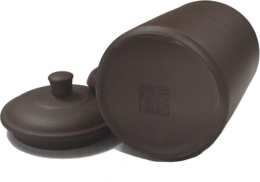 Lila Sand Ton Teetasse 500 ml Chinesische Zisha Teetassen Griff Lippe Tassen (schwarz), Schwarz