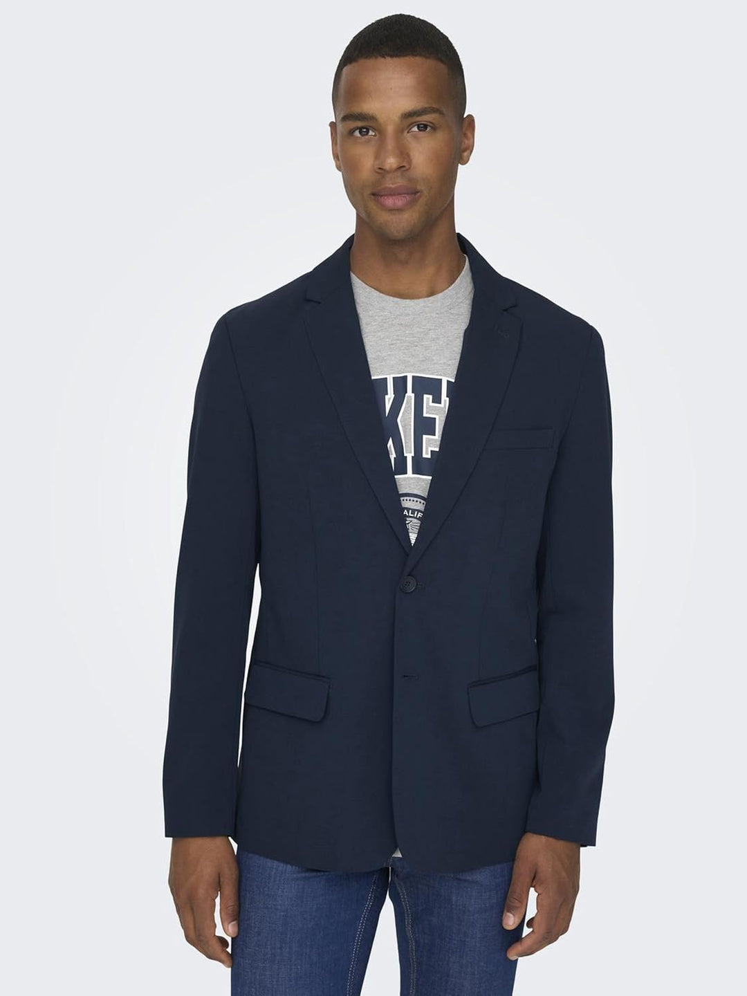 Only &amp; Sons Male Blazer -ONSEVE Blazer | Blazer 48 Navy Blazer, 48 Navy Blazer