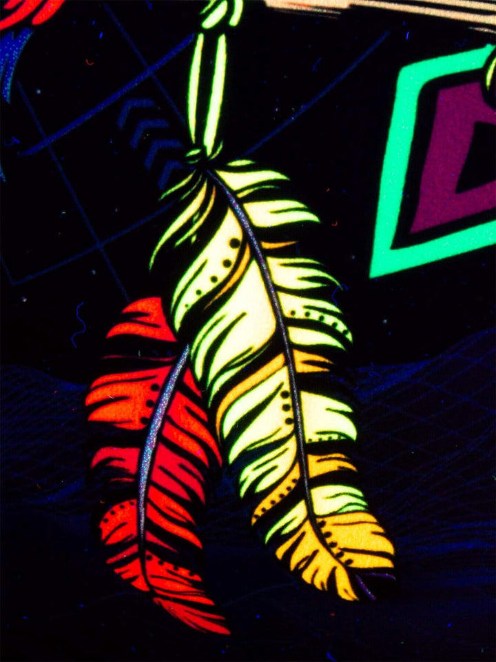 PSYWORK Schwarzlicht Kissen Neon Sentymo Wolf, 60x60cm