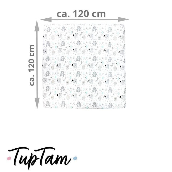TupTam Baby Spielmatte Kinder Grosse Spieldecke Gepolstert XXL Krabbeldecke 120 x 120 cm Babyzimmer