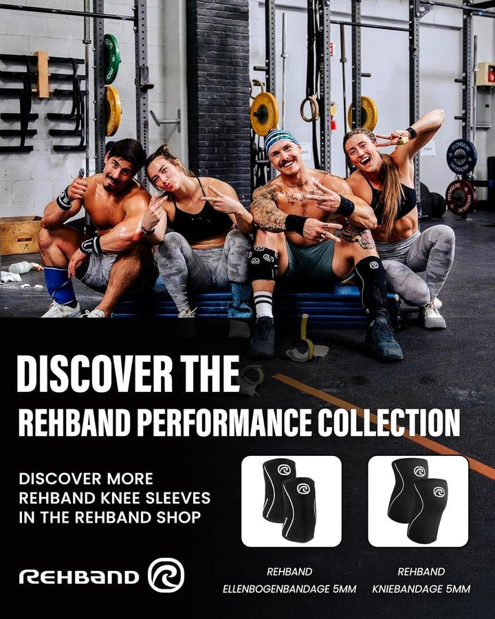 Rehband Kniebandage für Kraftsport &amp; Fitness - Kniebandage 7mm Neopren, flexibel &amp; rutschfest, Knee