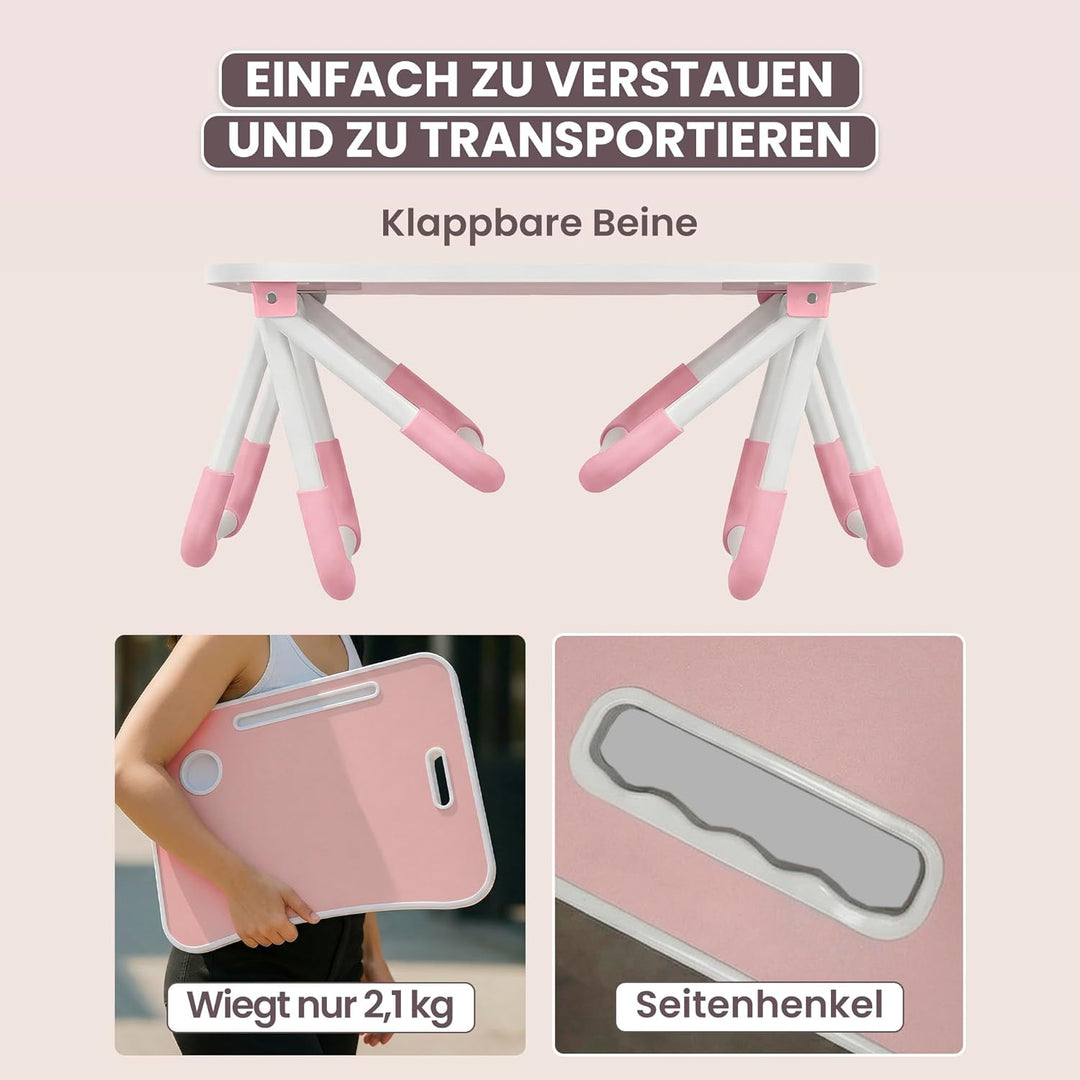 unycos - Betttablett Klappbar, Frühstückstablett mit Griff und Getränkehalter, Serviertisch, Ideal f