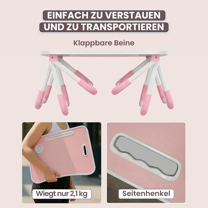 unycos - Betttablett Klappbar, Frühstückstablett mit Griff und Getränkehalter, Serviertisch, Ideal f