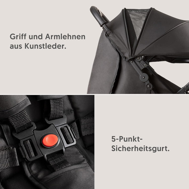 Interbaby Reisebuggy klein zusammenklappbar bis 22 kg –Leichter Kinderwagen mit Liegefunktion, Einha