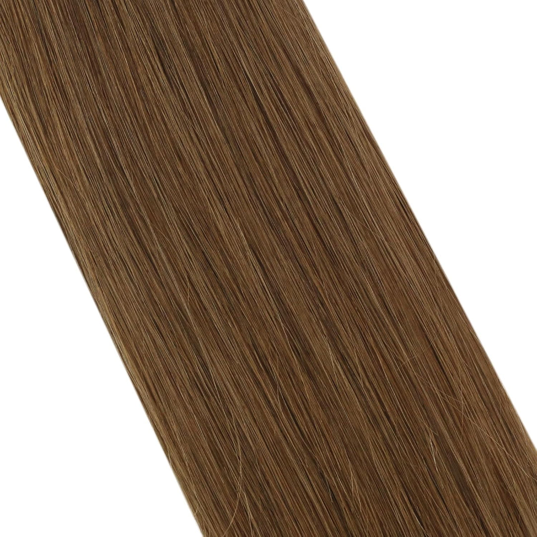 Moresoo Invisible Tape Extensions Hellbraun Echthaar Tape in Extensions Braun Tapes Klebestreifen Ex