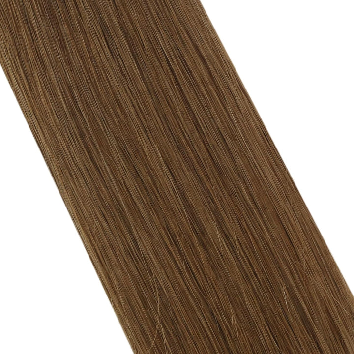 Moresoo Invisible Tape Extensions Hellbraun Echthaar Tape in Extensions Braun Tapes Klebestreifen Ex