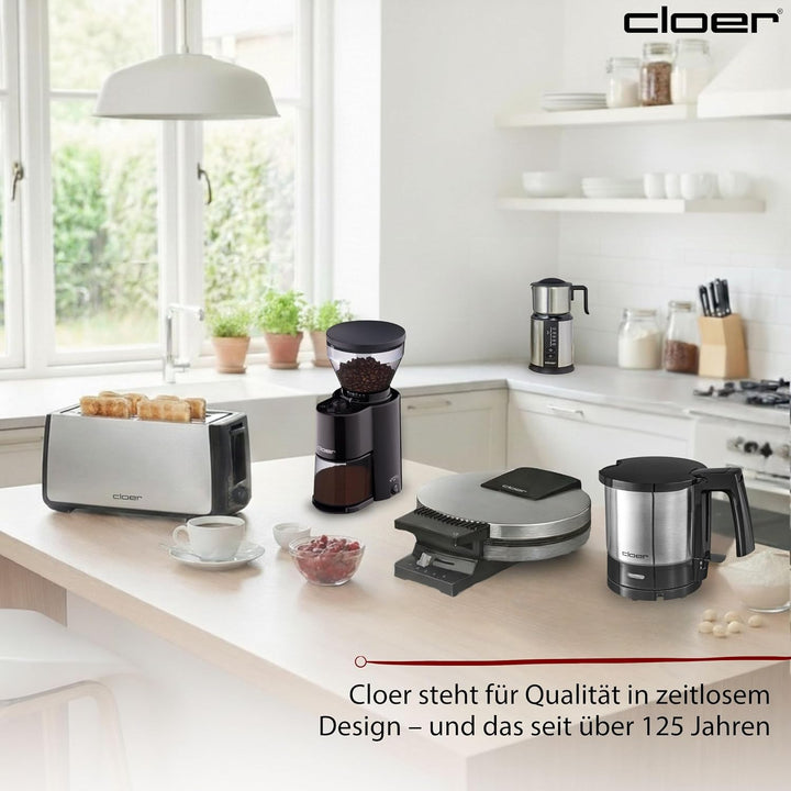 Cloer 4720 Wasserkocher, 2000 W, innen liegende Füllmengenmarkierung, Trockengeh- und Überhitzungssc