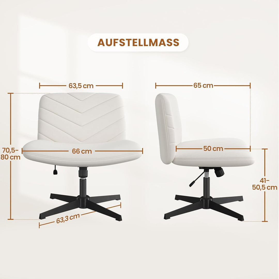 Yaheetech Bürostuhl, Ergonomischer Schreibtischstuhl mit breitem Sitzkissen, Höhenverstellbar Drehst